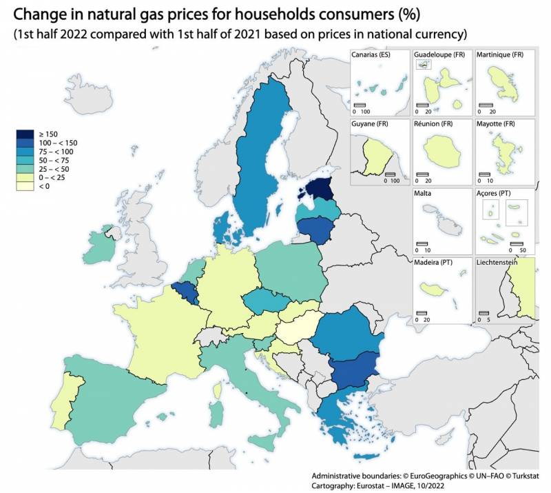 Показаны наиболее пострадавшие от цен на газ и электроэнергию страны Европы