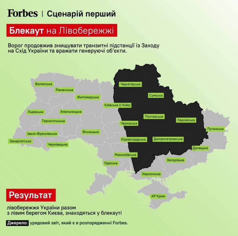 Forbes рассказал о трёх сценариях блэкаута на Украине